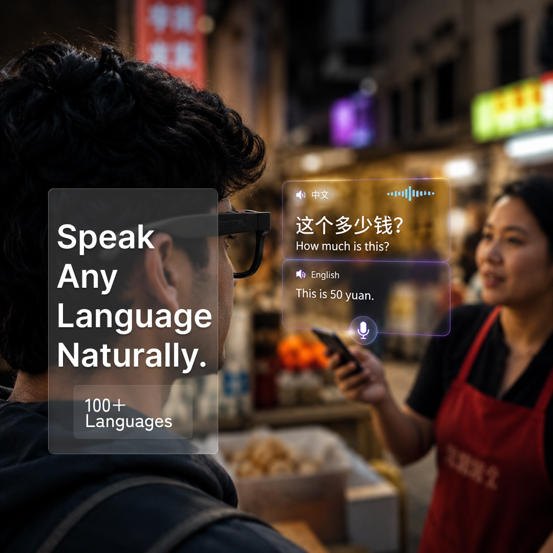 Trivue AI Smart Glasses For Men & Women, Sony 8 MP Pixel, Magnetic Fast Charging, Open Ear Audio, Video, Calling