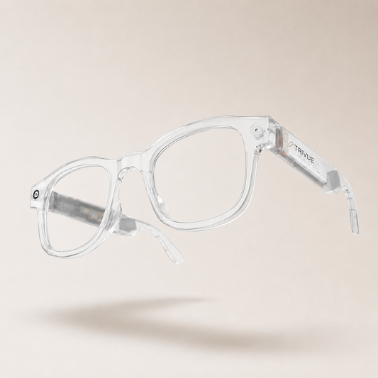 Trivue AI Smart Glasses For Men & Women, Sony 8 MP Pixel, Magnetic Fast Charging, Open Ear Audio, Video, Calling
