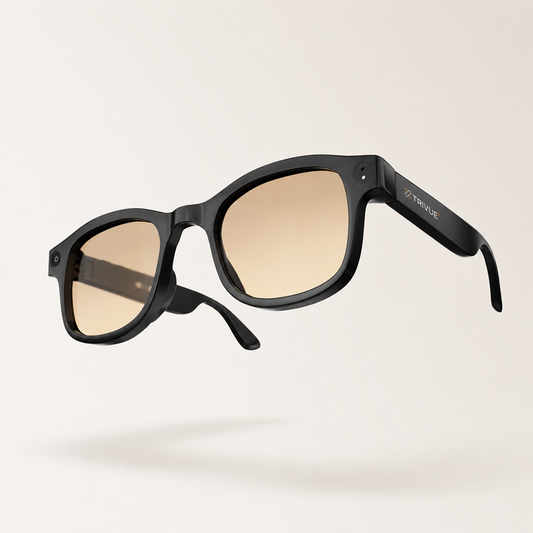 Trivue AI Smart Glasses For Men & Women, Sony 8 MP Pixel, Magnetic Fast Charging, Open Ear Audio, Video, Calling