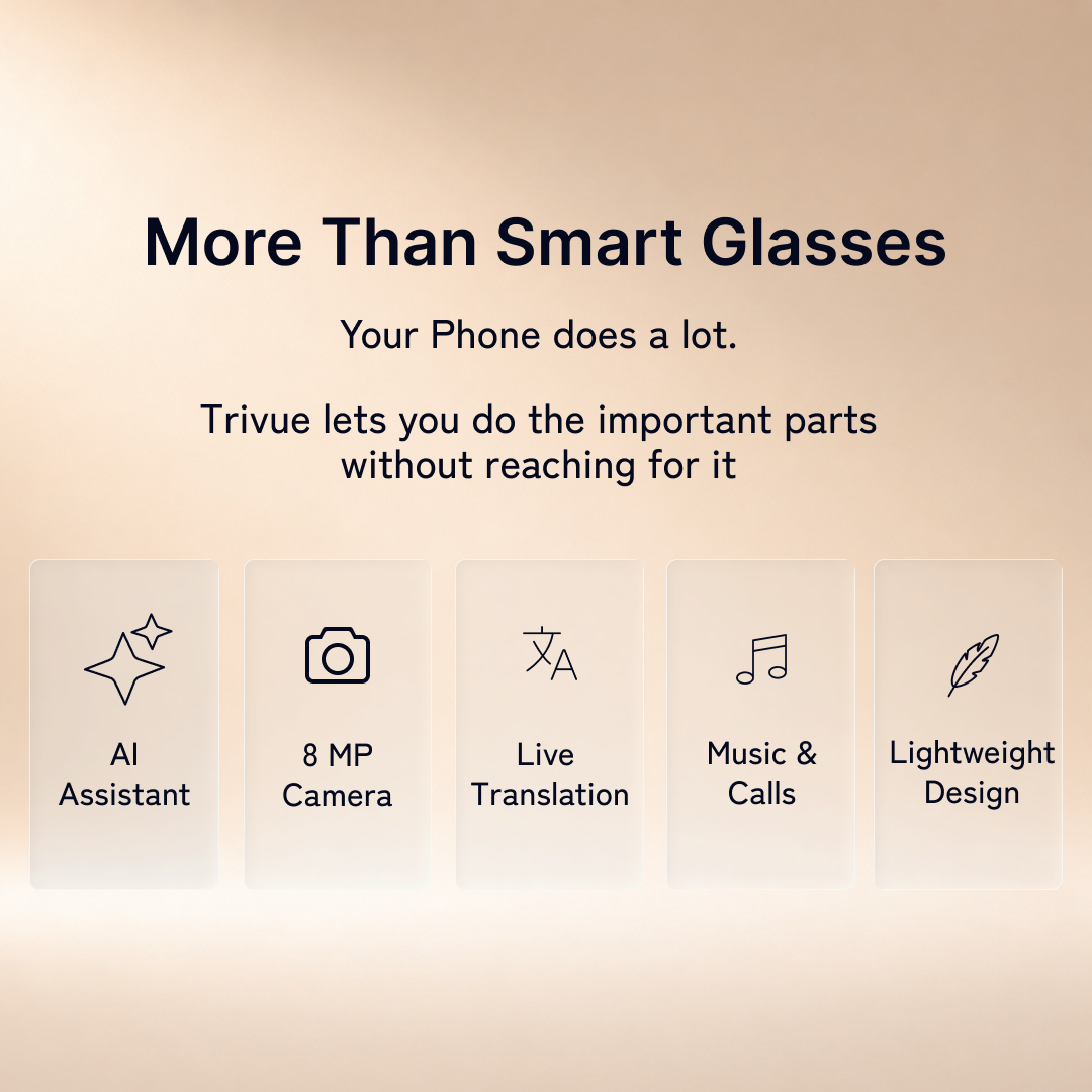 Trivue AI Performance Meets Intelligence, Sony 8 MP HD Photography, Dual Core Chip, Real Time Translation, Dual Speaker, Magnetic Fast Charging